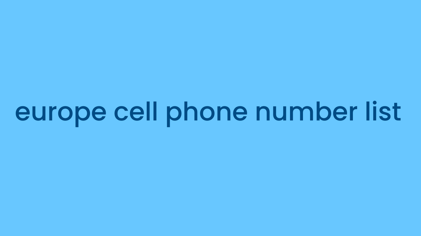 europe cell phone number list