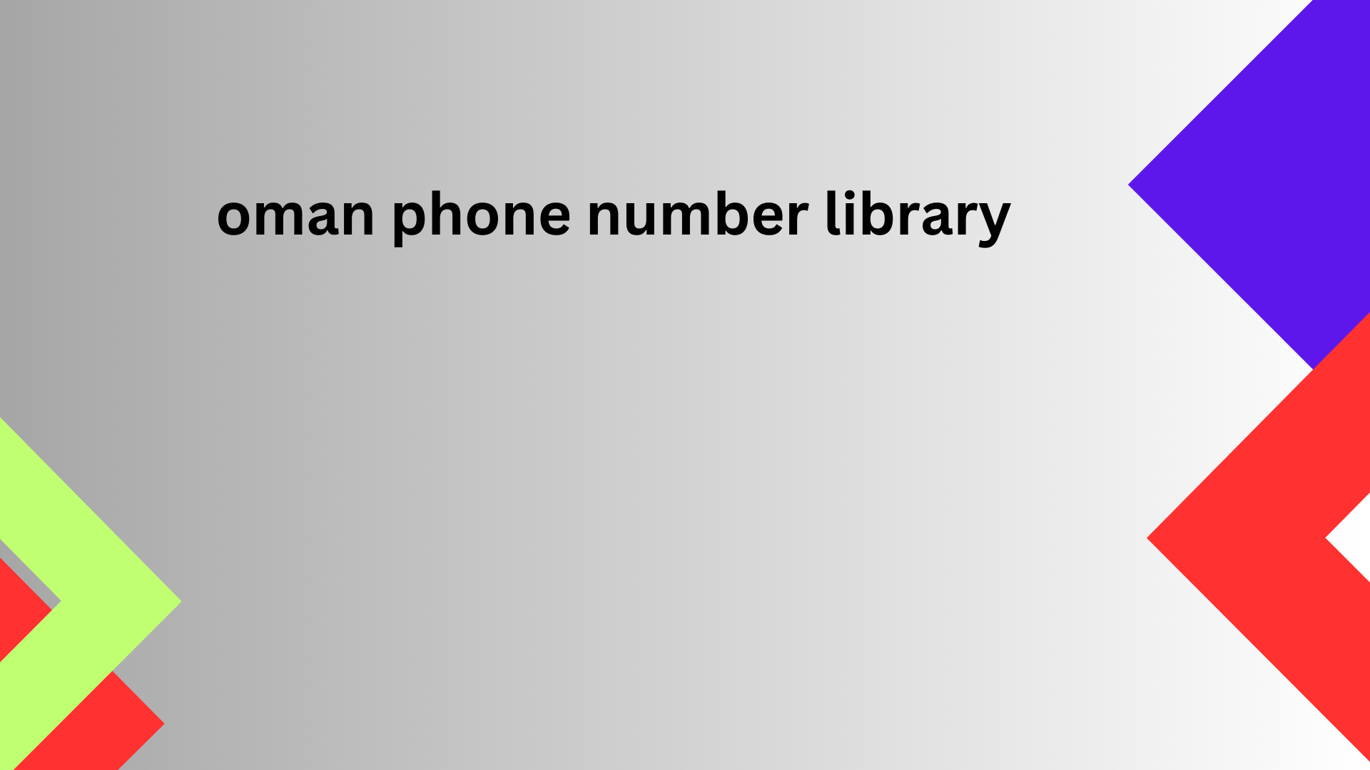 oman phone number library