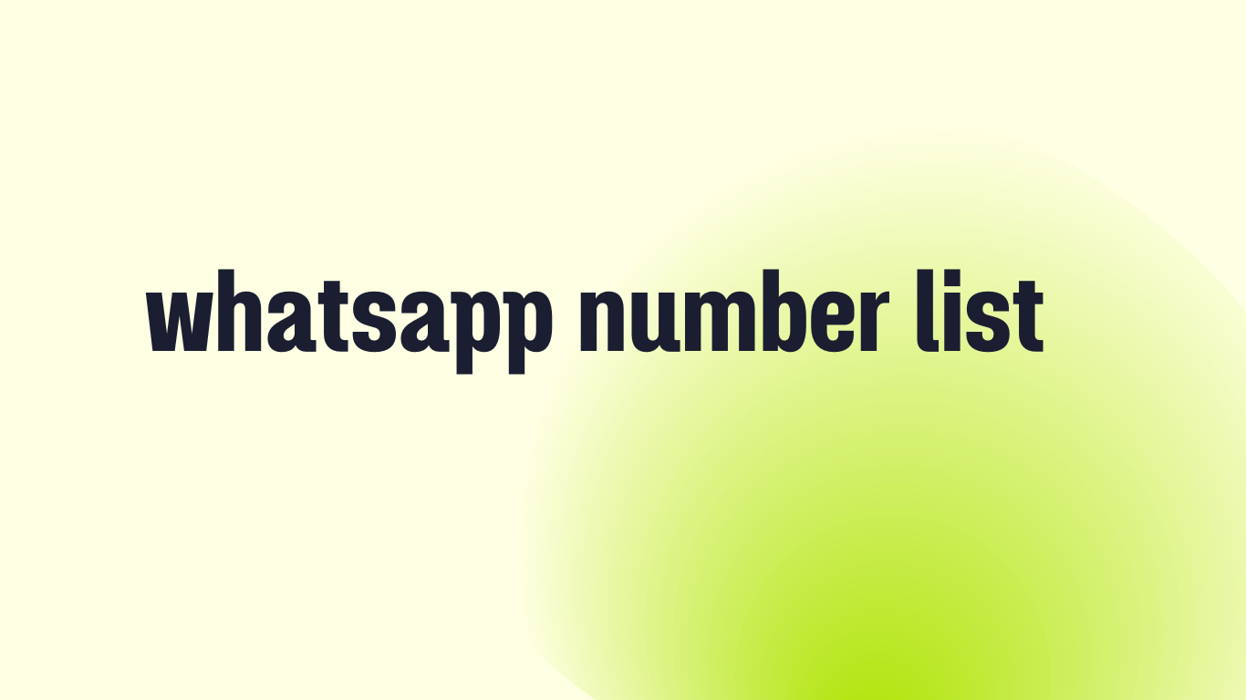 whatsapp number list