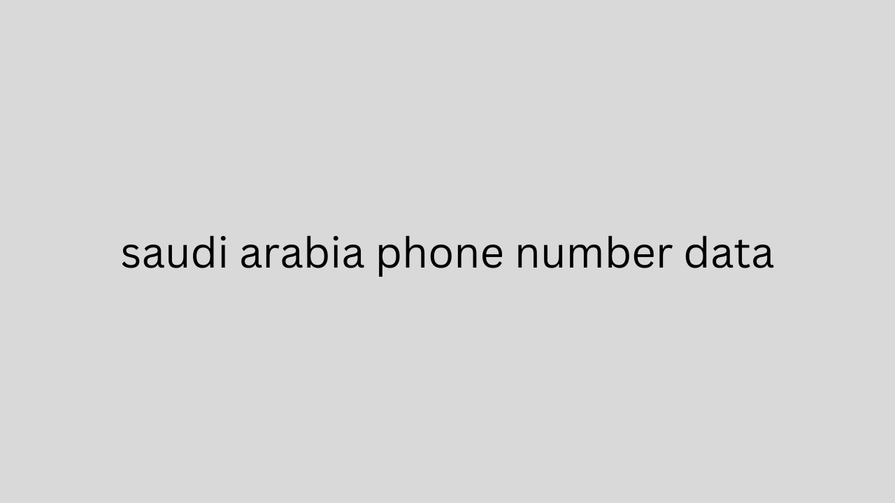 saudi arabia phone number data